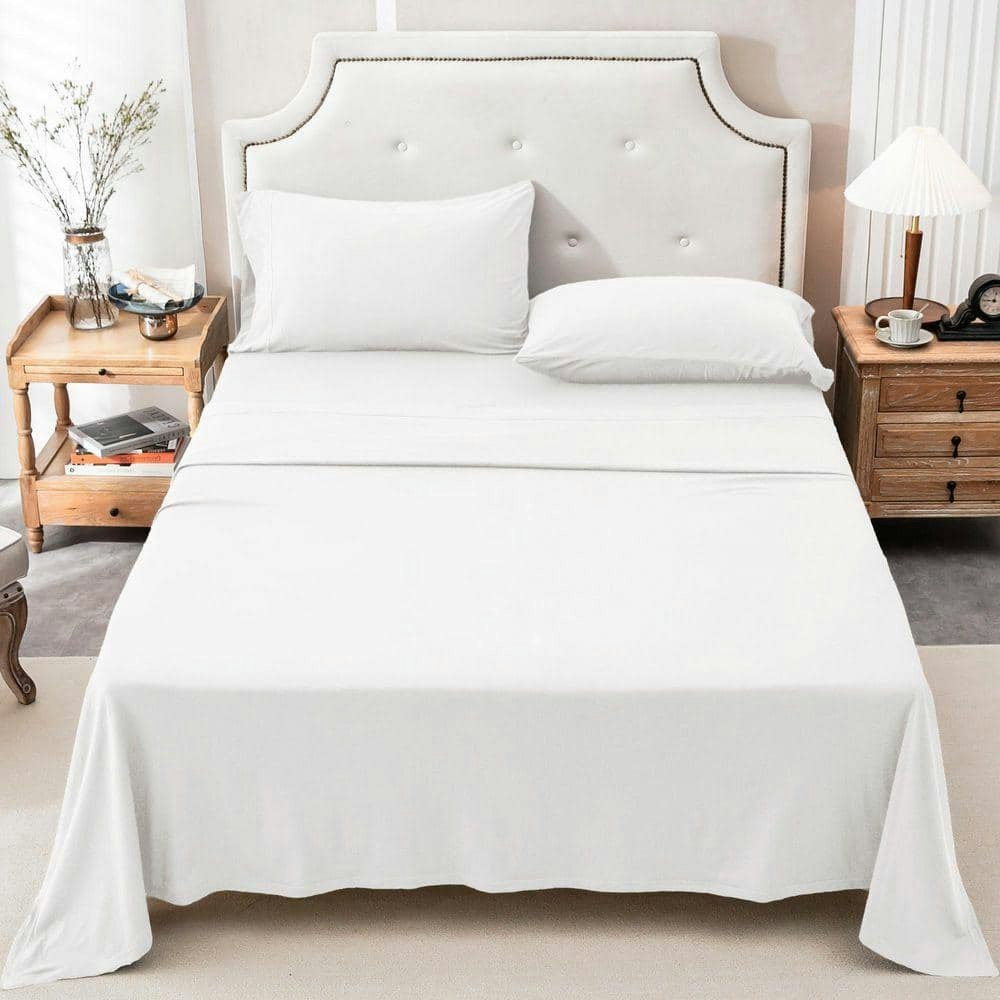 Queen Size 4-Piece Jersey Knit Cotton Sheet Set: $75.37 Queen Size 4-Piece Jersey Knit Cotton Sheet Set: $75.37