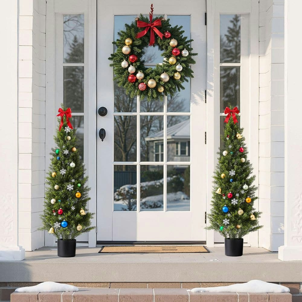 4-Foot Artificial Cedar Topiary Trees 2-Pack: $74.99