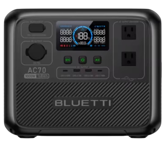 Bluetti AC70 1000W 768Wh Portable Power Station: $227