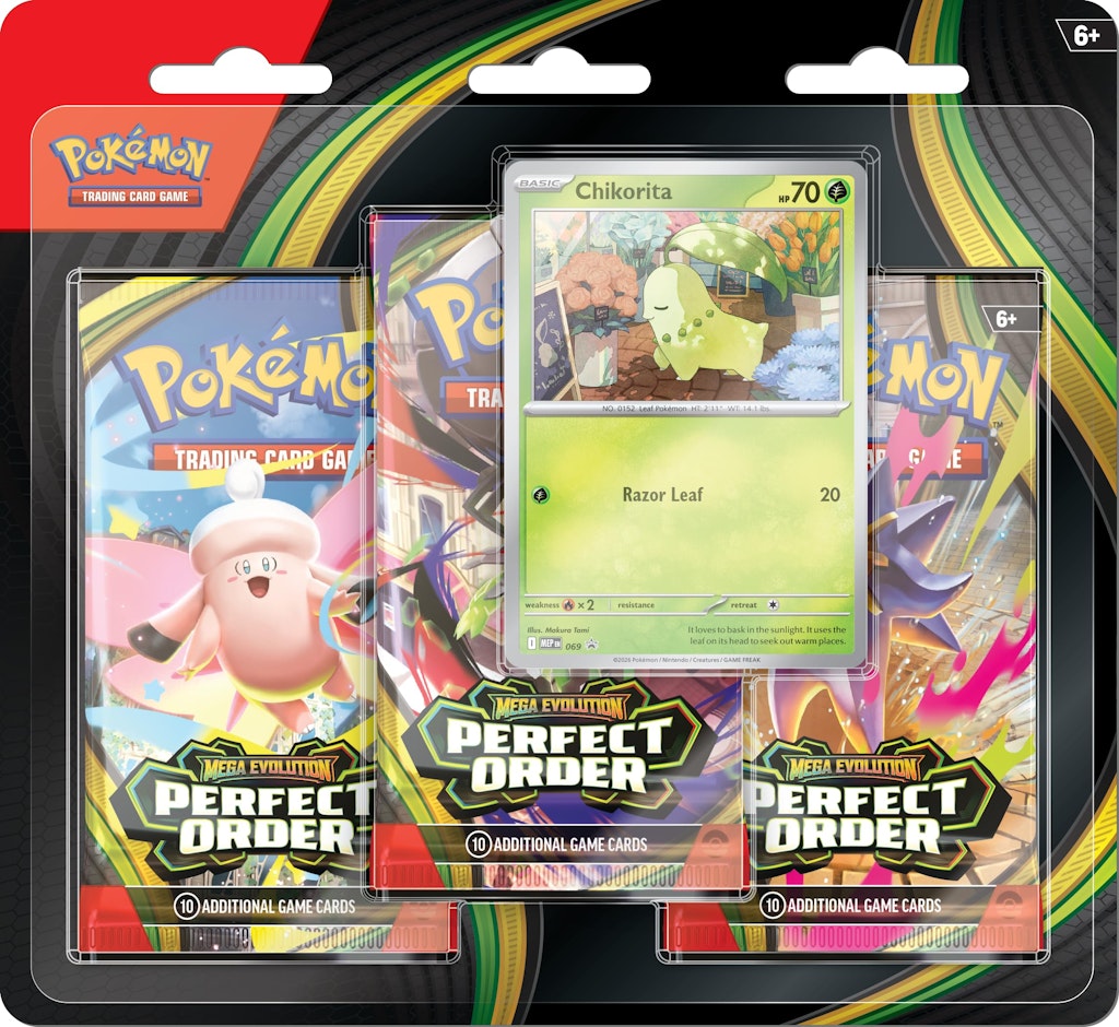 Pokémon TCG: Mega Evolutions Perfect Order Chikorita Blister Pack: $26