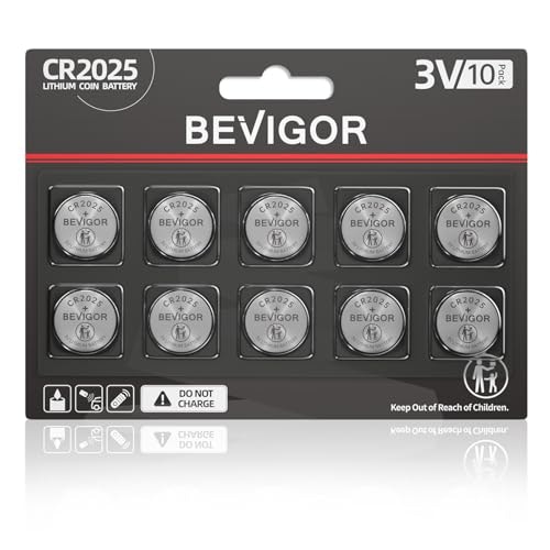 Bevigor CR2025 3V Lithium Coin Battery 10-Pack: $2.99