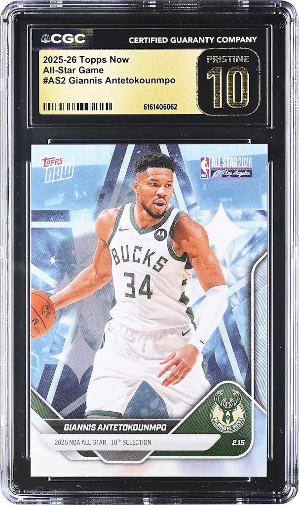 Giannis Antetokounmpo Milwaukee Bucks 2025-26 Authenticated Pristine 10 Card: $60