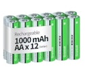 Granicell AA NiMH 1,000mAh Rechargeable Batteries 12-Pack for $8 + free shipping w/ Prime