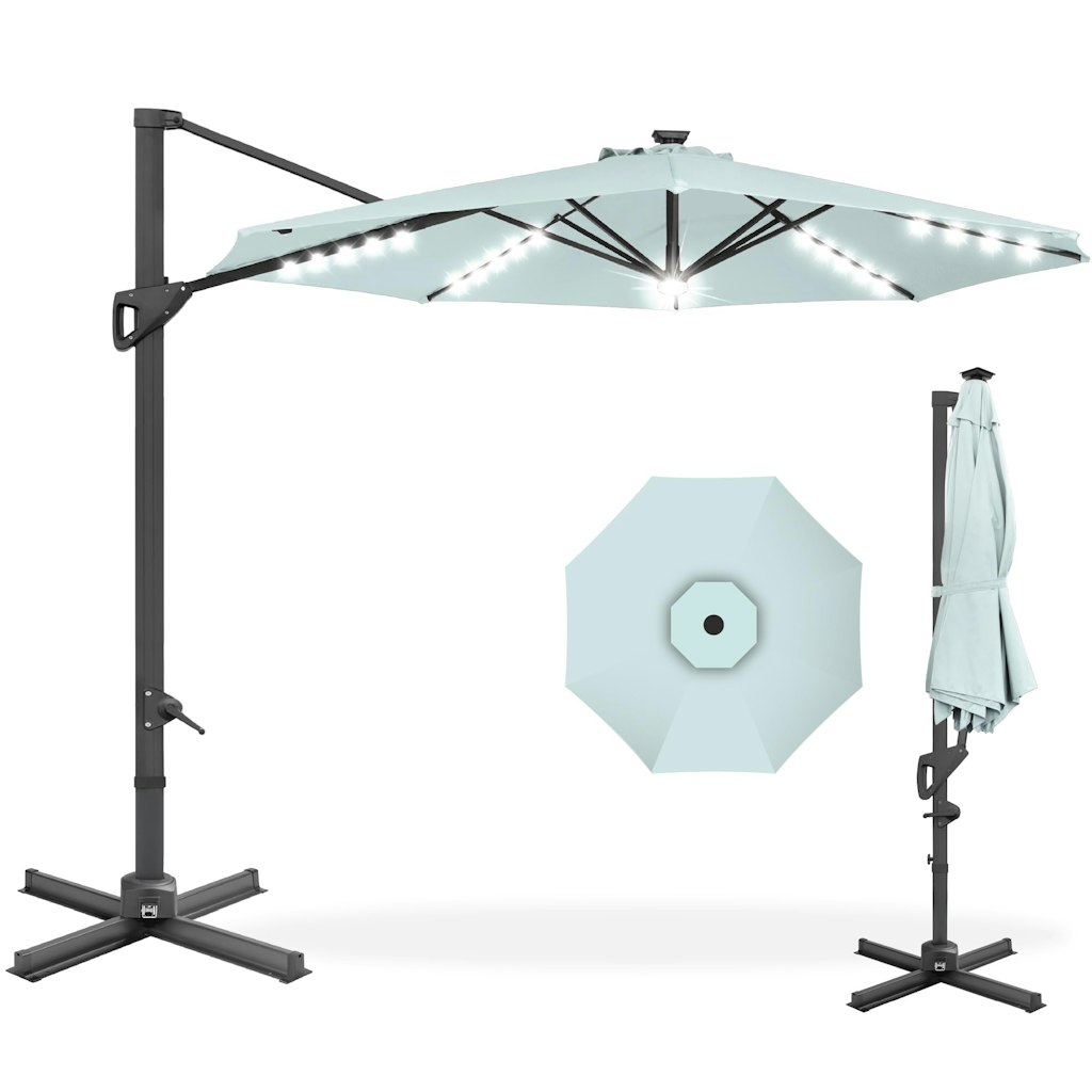 Best Choice Products 10' Solar LED Cantilever Patio Umbrella: $100