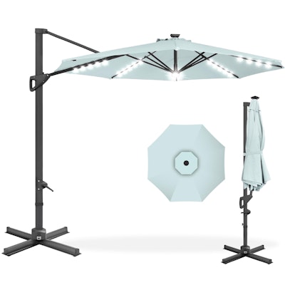 Best Choice Products 10' Solar LED Cantilever Patio Umbrella for $100 + free shipping