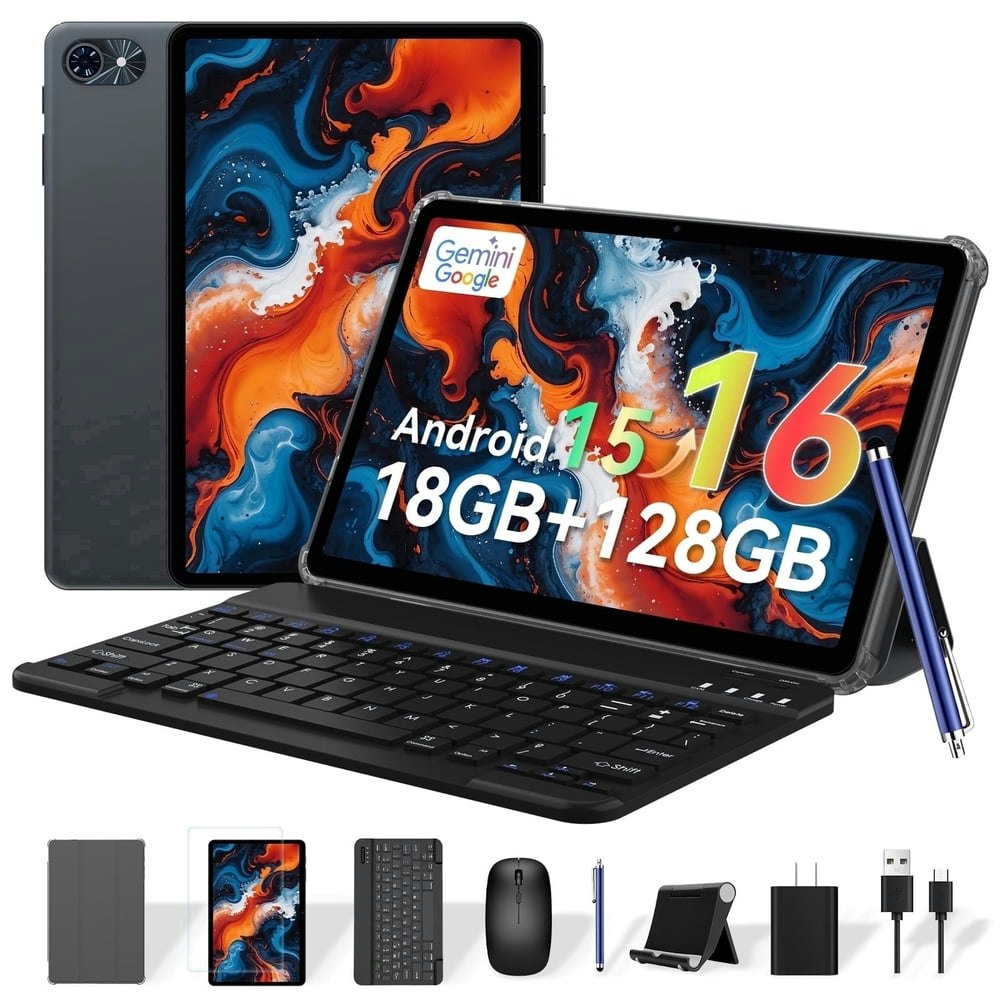 Tabwee 10" 128GB Android 16 Tablet with Keyboard and Pen: $89.99