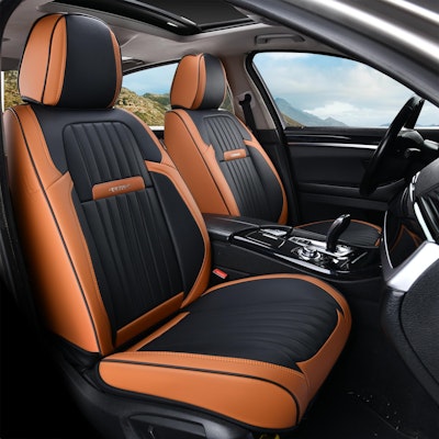 Coverado Waterproof Faux Leather Front Car Seat Covers, 2-Pack for $93 + free shipping