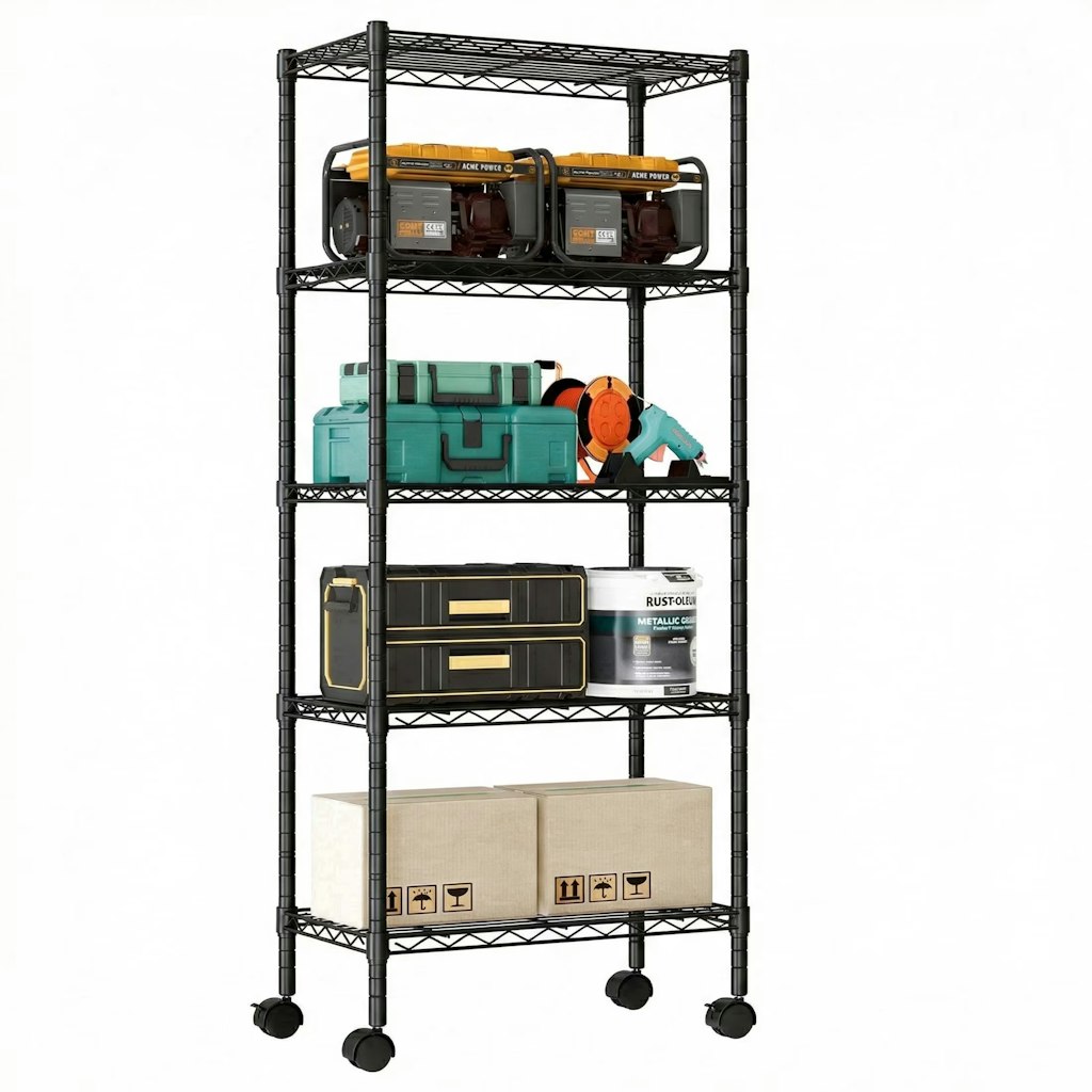 EDX 5-Tier Adjustable Wire Shelving Rack w/ Wheels: $23 EDX 5-Tier Adjustable Wire Shelving Rack w/ Wheels: $23
