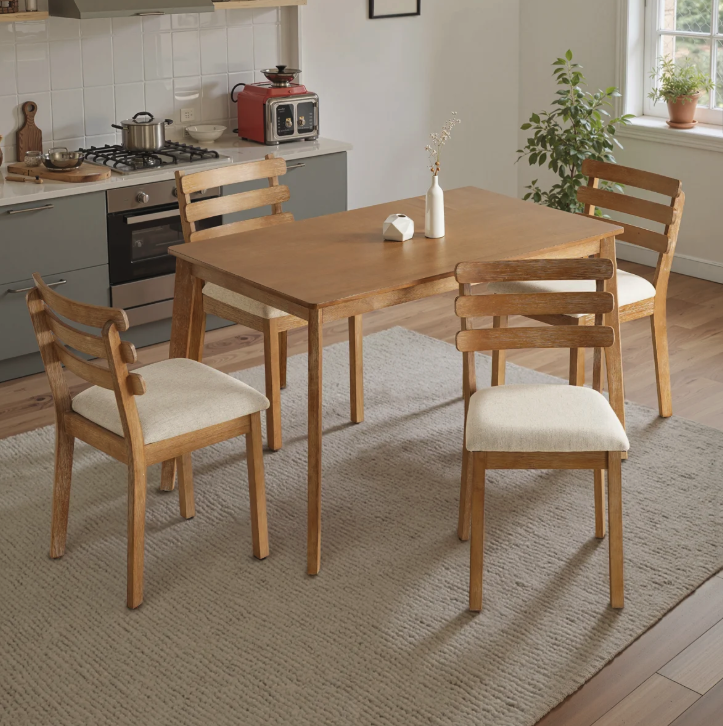 Lark Manor Dejhana 5-Piece Solid Wood Dining Set: $350