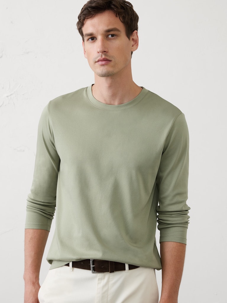 Slim-Fit Luxe Touch Long-Sleeve T-Shirt: $30 Slim-Fit Luxe Touch Long-Sleeve T-Shirt: $30