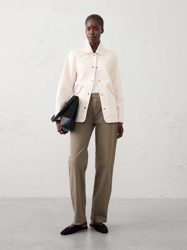 Mid-Rise Straight-Leg Jeans: $50 Mid-Rise Straight-Leg Jeans: $50