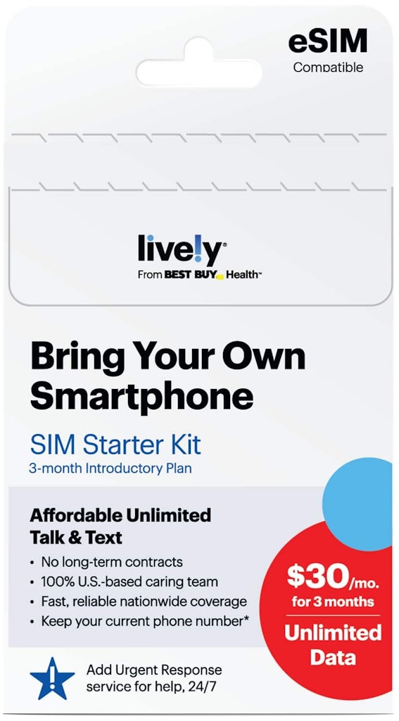 Lively 3-Month Unlimited Talk, Text, and Data SIM Card Plan: $60 Lively 3-Month Unlimited Talk, Text, and Data SIM Card Plan: $60