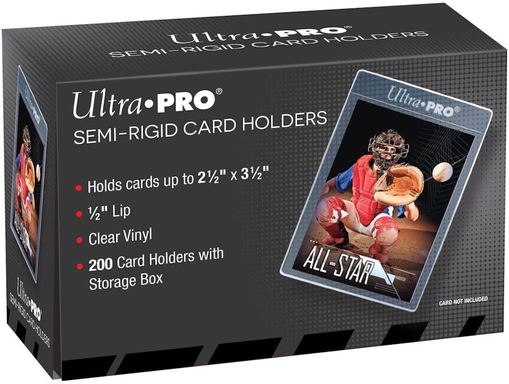 Ultra Pro 1/2-Inch Lip Semi-Rigid Card Holders 200-Count: $34.99 Ultra Pro 1/2-Inch Lip Semi-Rigid Card Holders 200-Count: $34.99