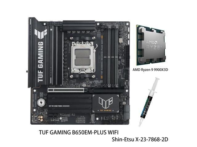 Asus TUF Gaming B650E-Plus WiFi and AMD Ryzen 9 9900X3D Motherboard and CPU Combo: $1,159.99 Asus TUF Gaming B650E-Plus WiFi and AMD Ryzen 9 9900X3D Motherboard and CPU Combo: $1,159.99