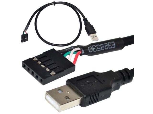 5-Pin Motherboard Header to USB 2.0 Adapter Cable 2-Pack: $11.99