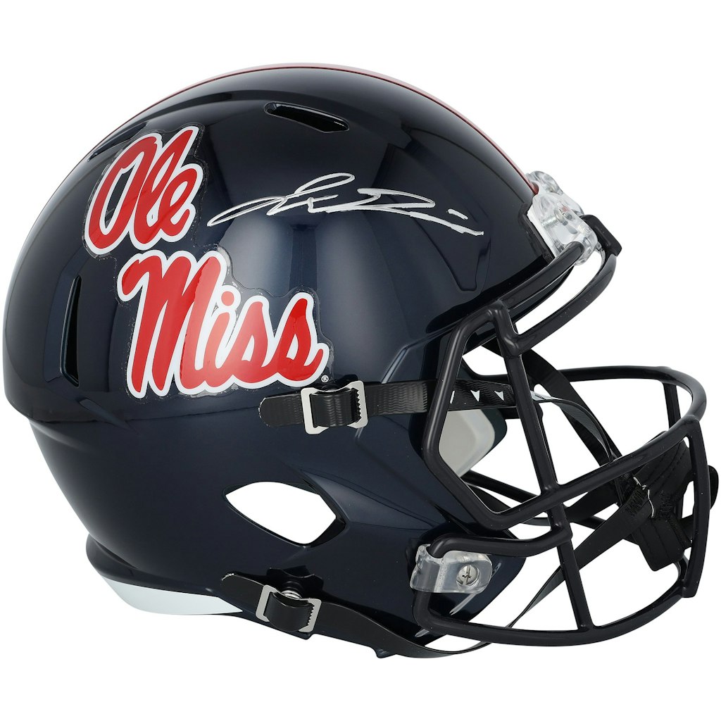 Jaxson Dart Autographed Ole Miss Rebels Riddell Navy Speed Replica Helmet: $549.99 Jaxson Dart Autographed Ole Miss Rebels Riddell Navy Speed Replica Helmet: $549.99