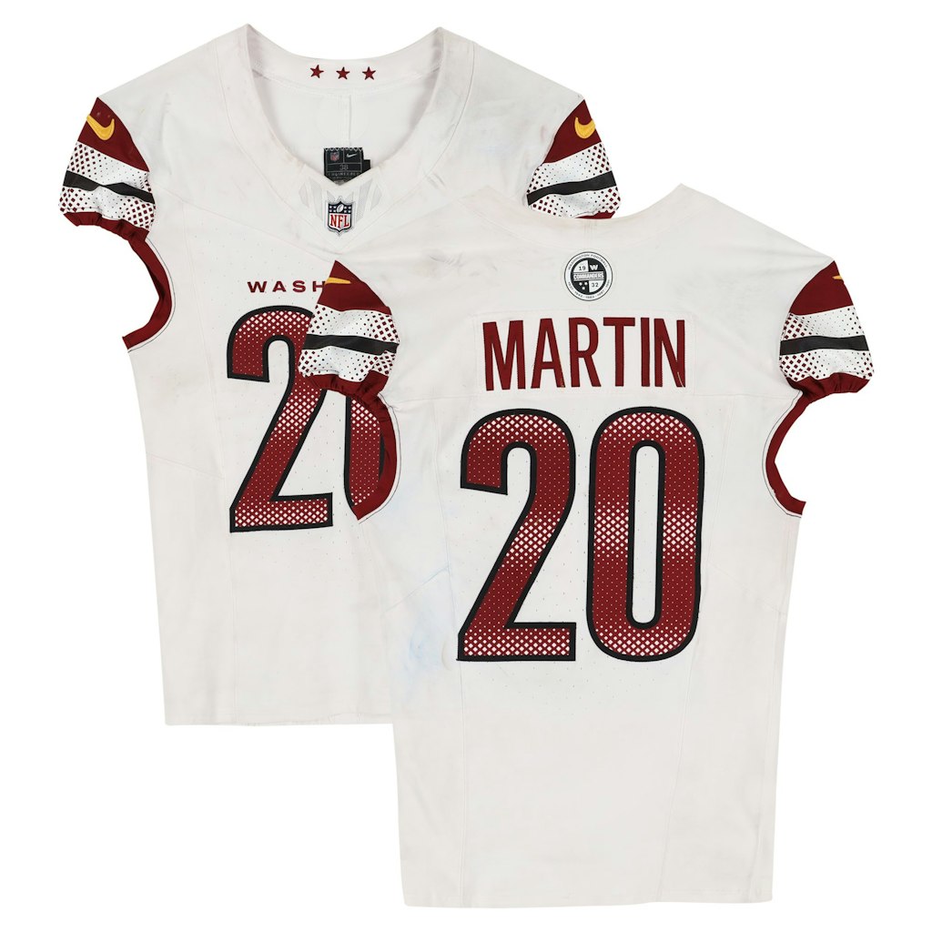 Jartavius Quan Martin Game-Used Washington Commanders #20 White Nike Jersey: $799.99 Jartavius Quan Martin Game-Used Washington Commanders #20 White Nike Jersey: $799.99