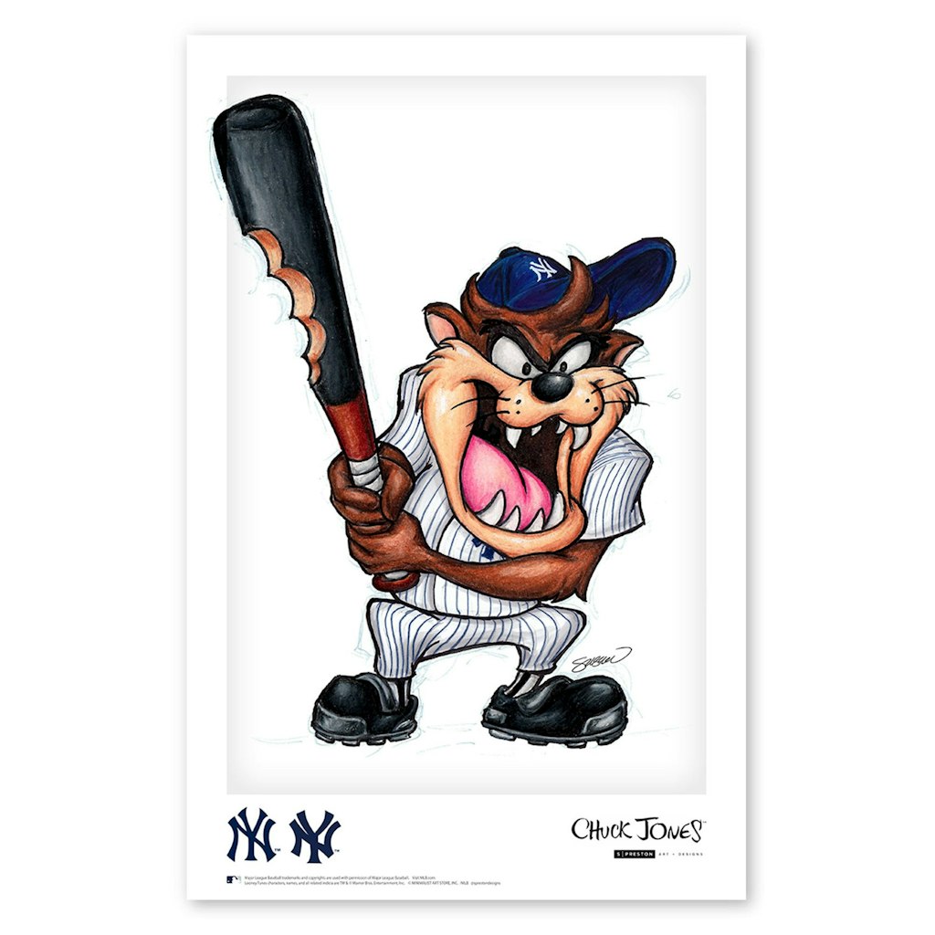 Tasmanian Devil Looney Tunes New York Yankees 11" x 17" Fine Art Print: $49.99 Tasmanian Devil Looney Tunes New York Yankees 11" x 17" Fine Art Print: $49.99