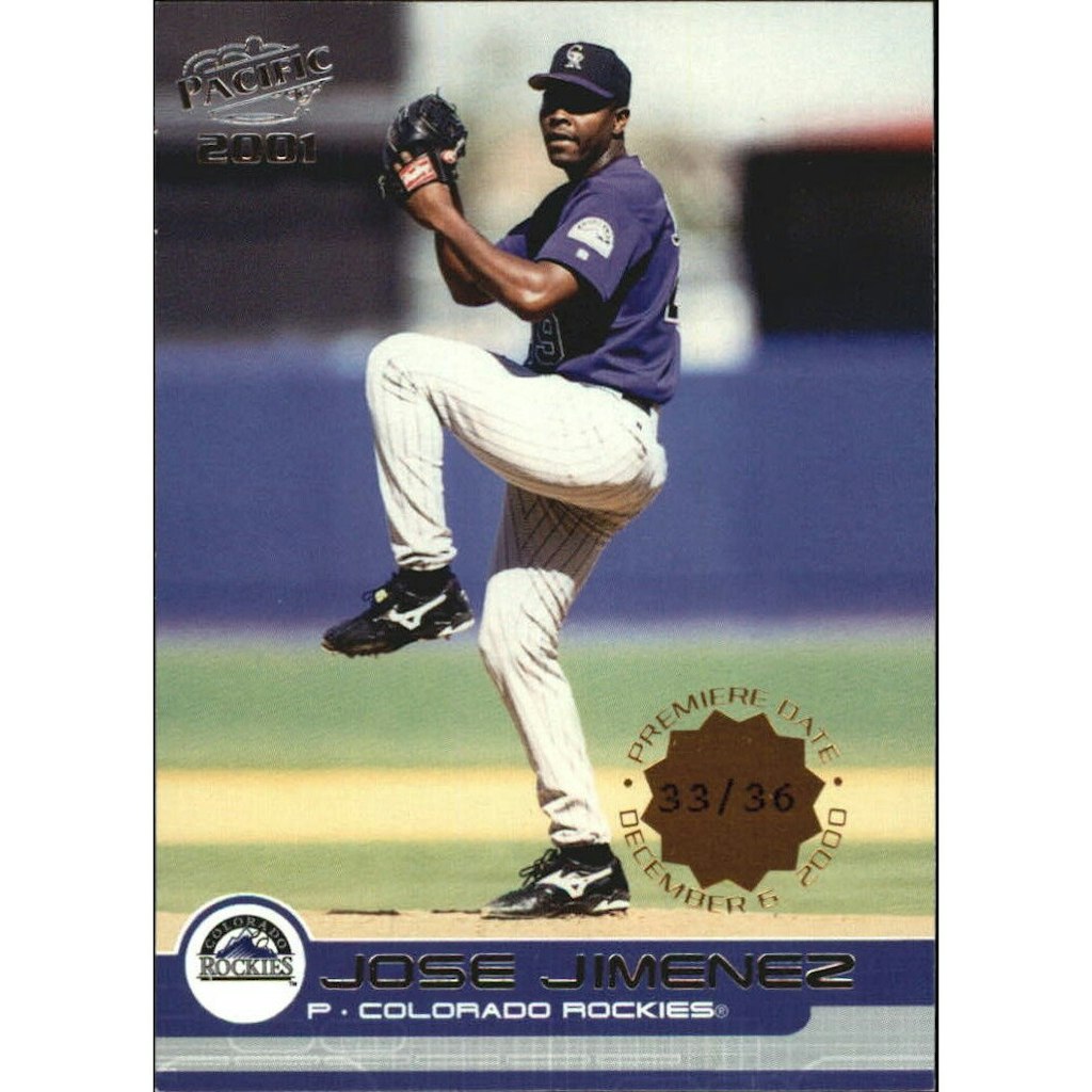 2001 Pacific Premiere Date Jose Jimenez Card #141: $12 2001 Pacific Premiere Date Jose Jimenez Card #141: $12