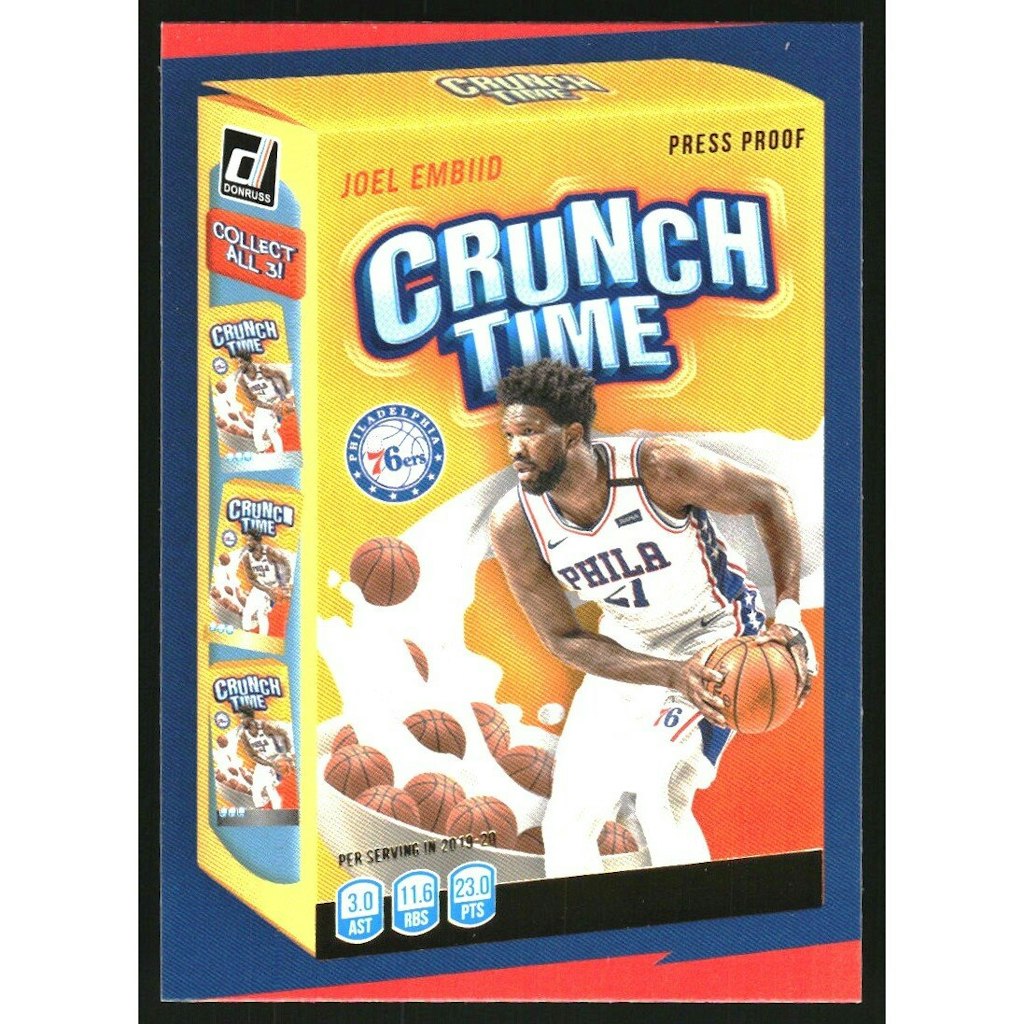 2020-21 Donruss Crunch Time Joel Embiid Trading Card: $10.80 2020-21 Donruss Crunch Time Joel Embiid Trading Card: $10.80