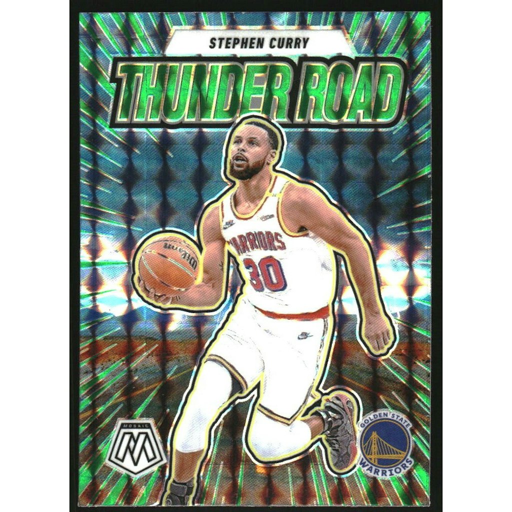2024-25 Panini Mosaic Thunder Road Green Stephen Curry Trading Card: $10.80 2024-25 Panini Mosaic Thunder Road Green Stephen Curry Trading Card: $10.80