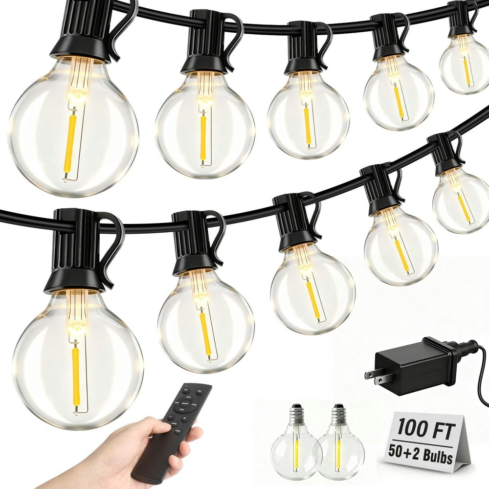 Mibote 100-Foot 50-Bulb Shatterproof Outdoor String Lights: $27.99 Mibote 100-Foot 50-Bulb Shatterproof Outdoor String Lights: $27.99