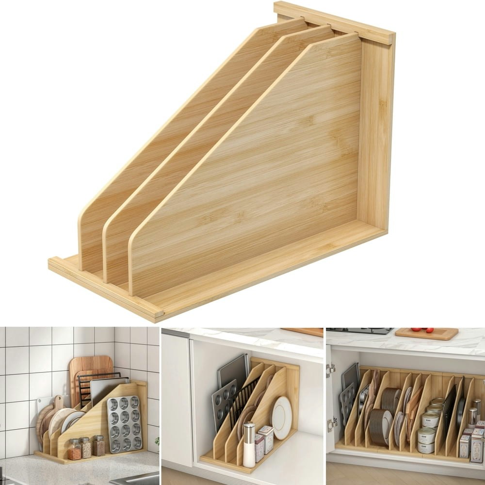 Qunbio 22"x15"x12" Wooden Cabinet Tray Divider: $44.67