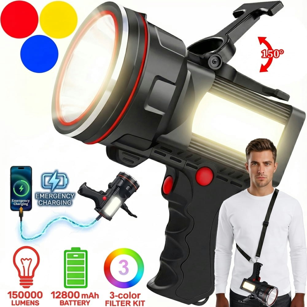 Ezby 150,000-Lumen Rechargeable LED Spotlight: $25.19