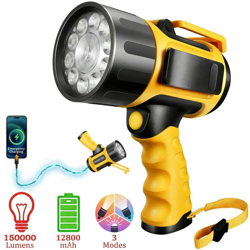 EZBY 150,000-Lumen Rechargeable LED Flashlight: $28.29