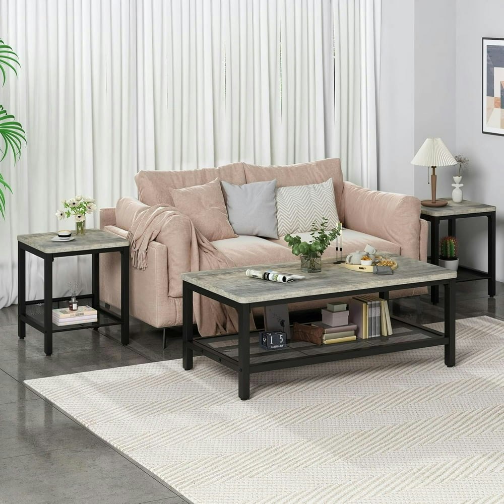 LinkRomat 3-Piece Living Room Coffee and End Table Set: $101.89 LinkRomat 3-Piece Living Room Coffee and End Table Set: $101.89