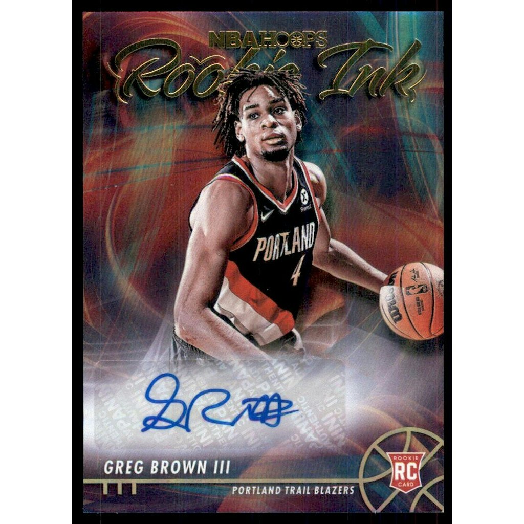 2021-22 Hoops Rookie Ink Greg Brown III #8 Trading Card: $10.80 2021-22 Hoops Rookie Ink Greg Brown III #8 Trading Card: $10.80
