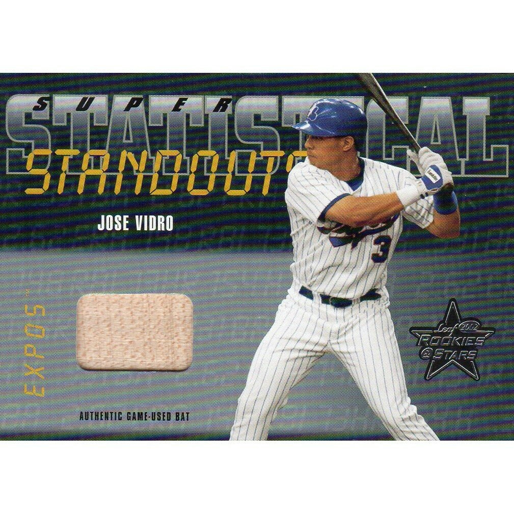 2002 Leaf Rookies and Stars Jose Vidro Bat Relic Card: $15 2002 Leaf Rookies and Stars Jose Vidro Bat Relic Card: $15