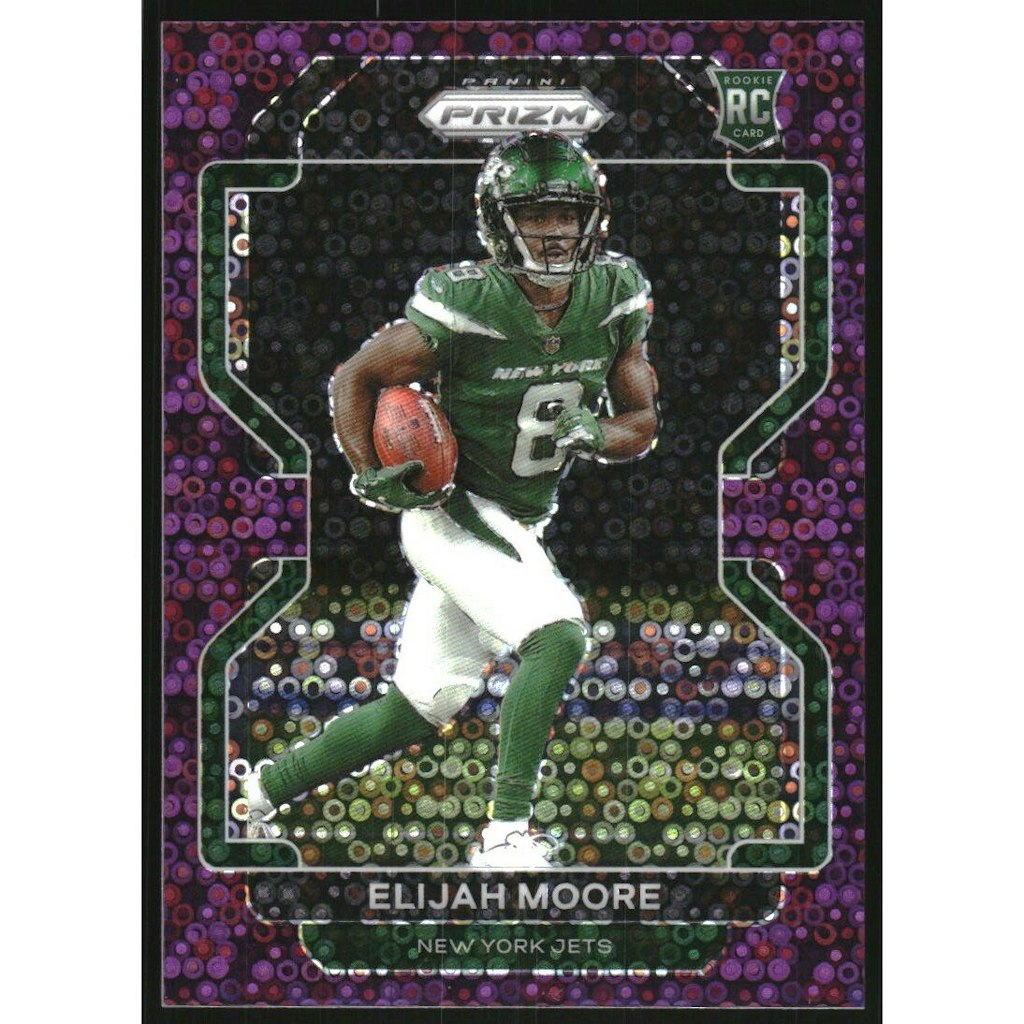 2021 Panini Prizm No Huddle Purple Elijah Moore #346 Trading Card: $72 2021 Panini Prizm No Huddle Purple Elijah Moore #346 Trading Card: $72