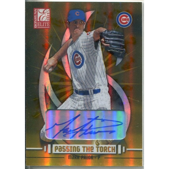2003 Donruss Elite Passing the Torch Mark Prior Autograph Card: $35 2003 Donruss Elite Passing the Torch Mark Prior Autograph Card: $35