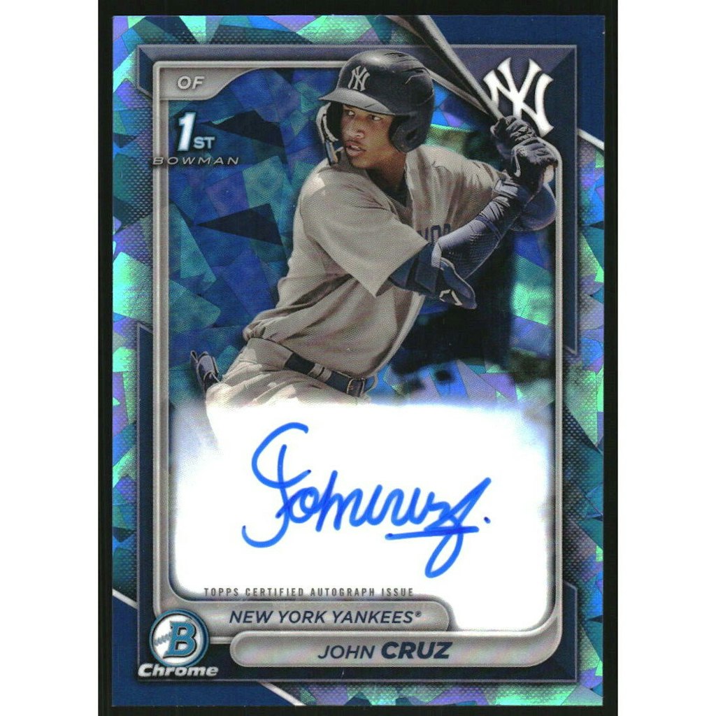 2024 Bowman Chrome Sapphire John Cruz Prospect Autograph: $22.50 2024 Bowman Chrome Sapphire John Cruz Prospect Autograph: $22.50