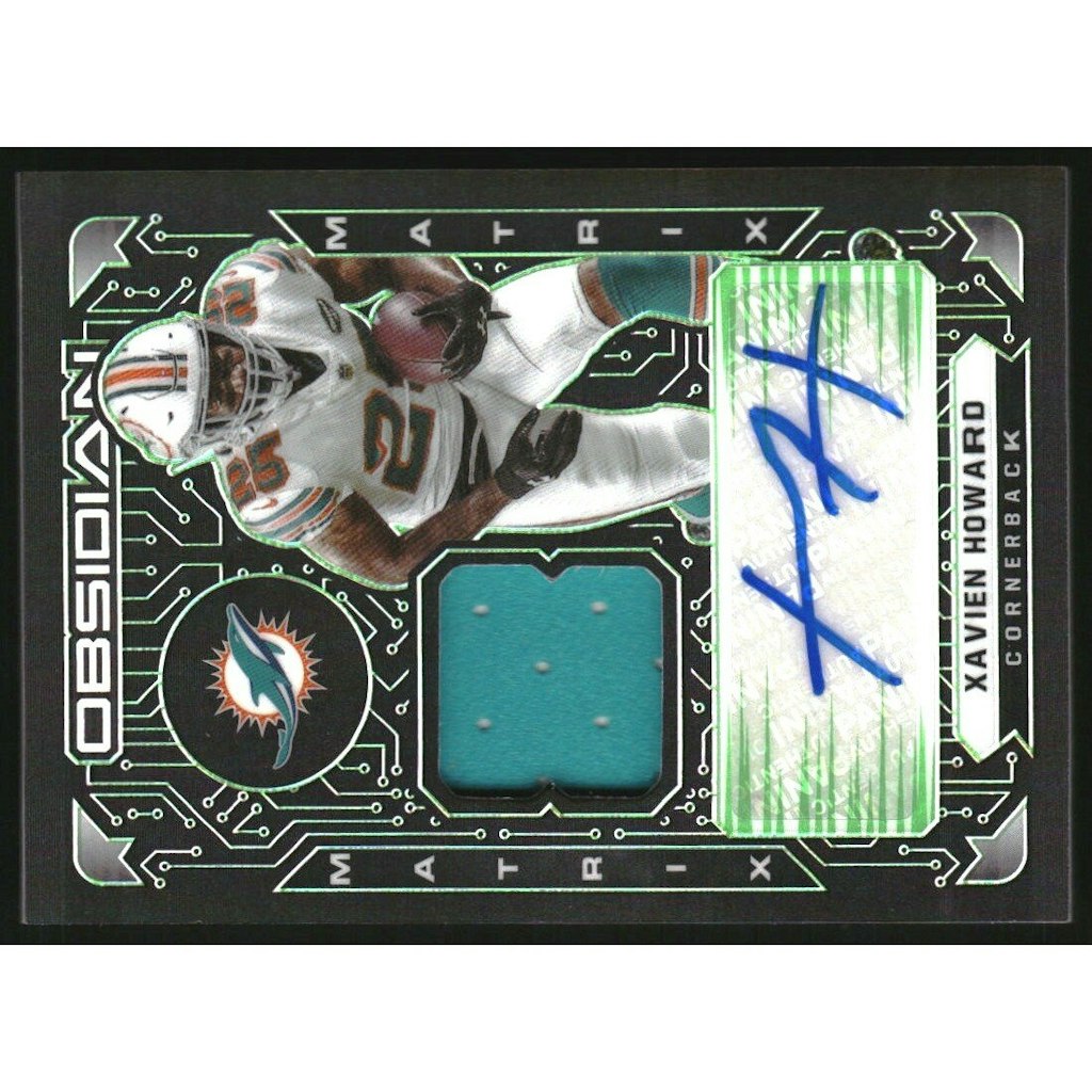 Xavien Howard 2021 Panini Obsidian Matrix Material Autograph Green Card /50: $36 Xavien Howard 2021 Panini Obsidian Matrix Material Autograph Green Card /50: $36