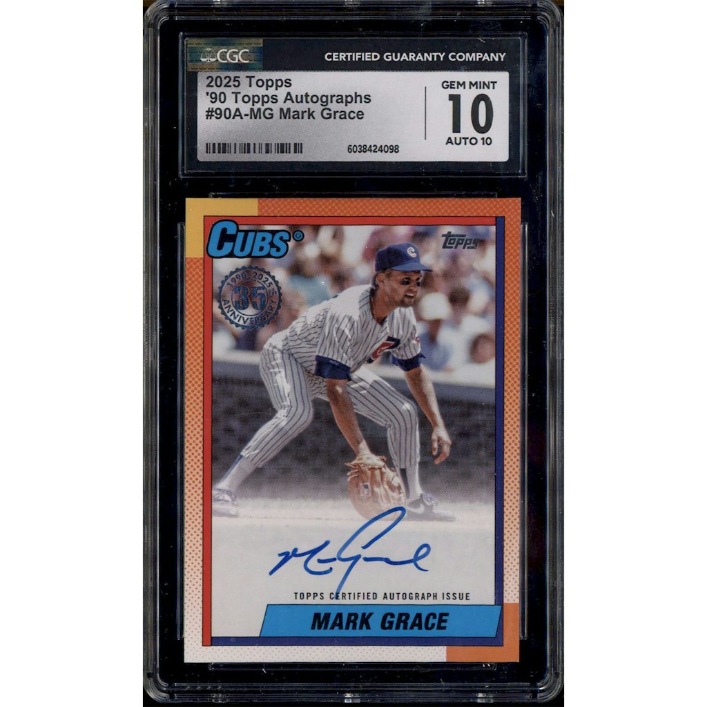 2025 Topps 1990 Topps Mark Grace Autograph Card CGC 10: $65 2025 Topps 1990 Topps Mark Grace Autograph Card CGC 10: $65