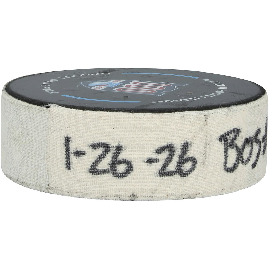 Elias Lindholm Boston Bruins Game-Used Goal Puck: $199.99 Elias Lindholm Boston Bruins Game-Used Goal Puck: $199.99