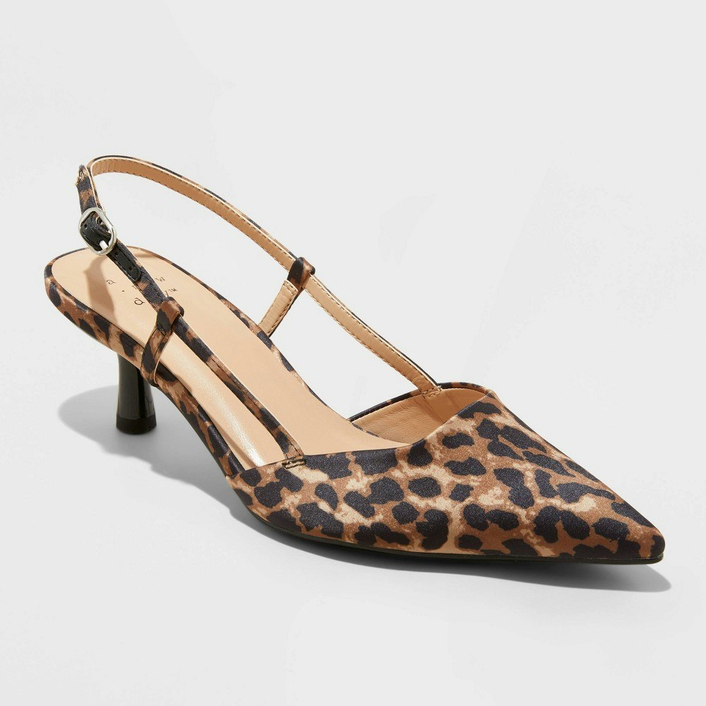 A New Day Women's Annette Satin Slingback Heels: $35 A New Day Women's Annette Satin Slingback Heels: $35