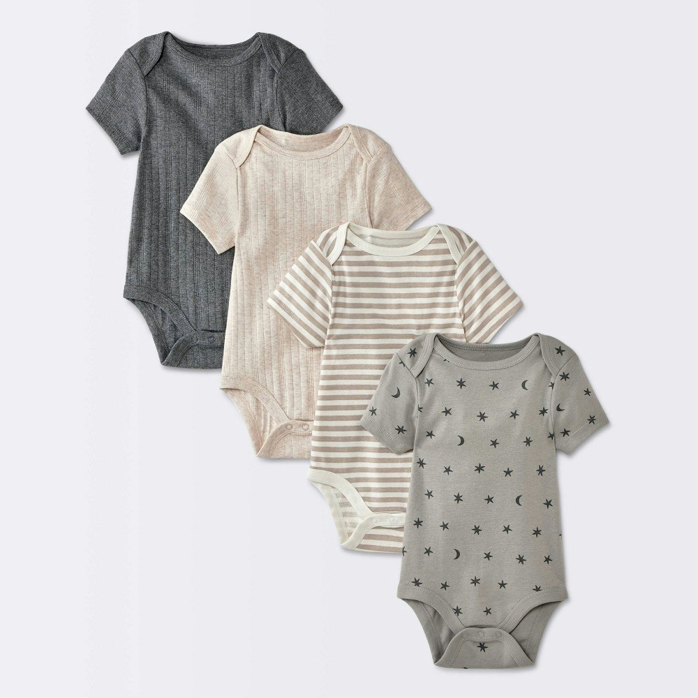 Cloud Island Baby Moon Short Sleeve Bodysuit 4-Pack: $12 Cloud Island Baby Moon Short Sleeve Bodysuit 4-Pack: $12