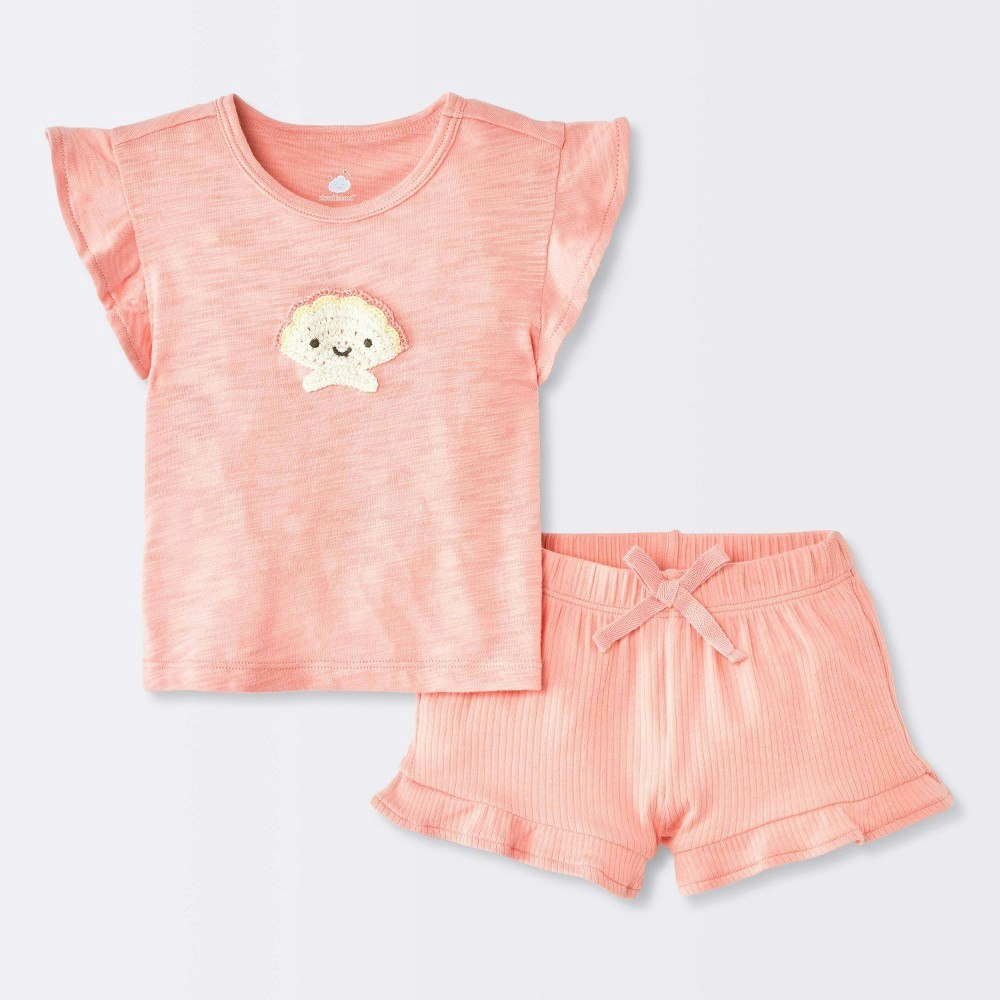 Cloud Island Baby Girls' Crochet Sea Shell T-Shirt and Shorts Set 0-3M: $12 Cloud Island Baby Girls' Crochet Sea Shell T-Shirt and Shorts Set 0-3M: $12