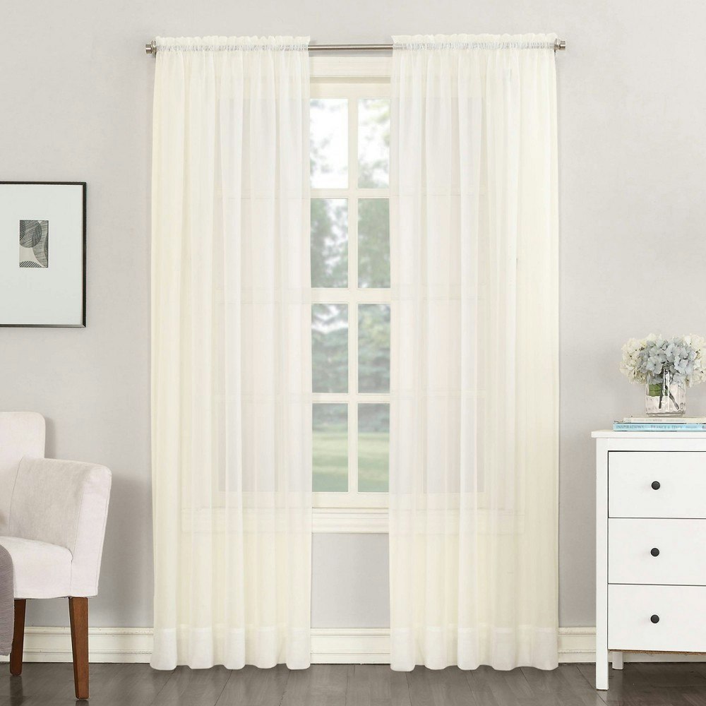 No. 918 Emily 59" x 54" Sheer Voile Rod Pocket Curtain Panel: $6.29 No. 918 Emily 59" x 54" Sheer Voile Rod Pocket Curtain Panel: $6.29