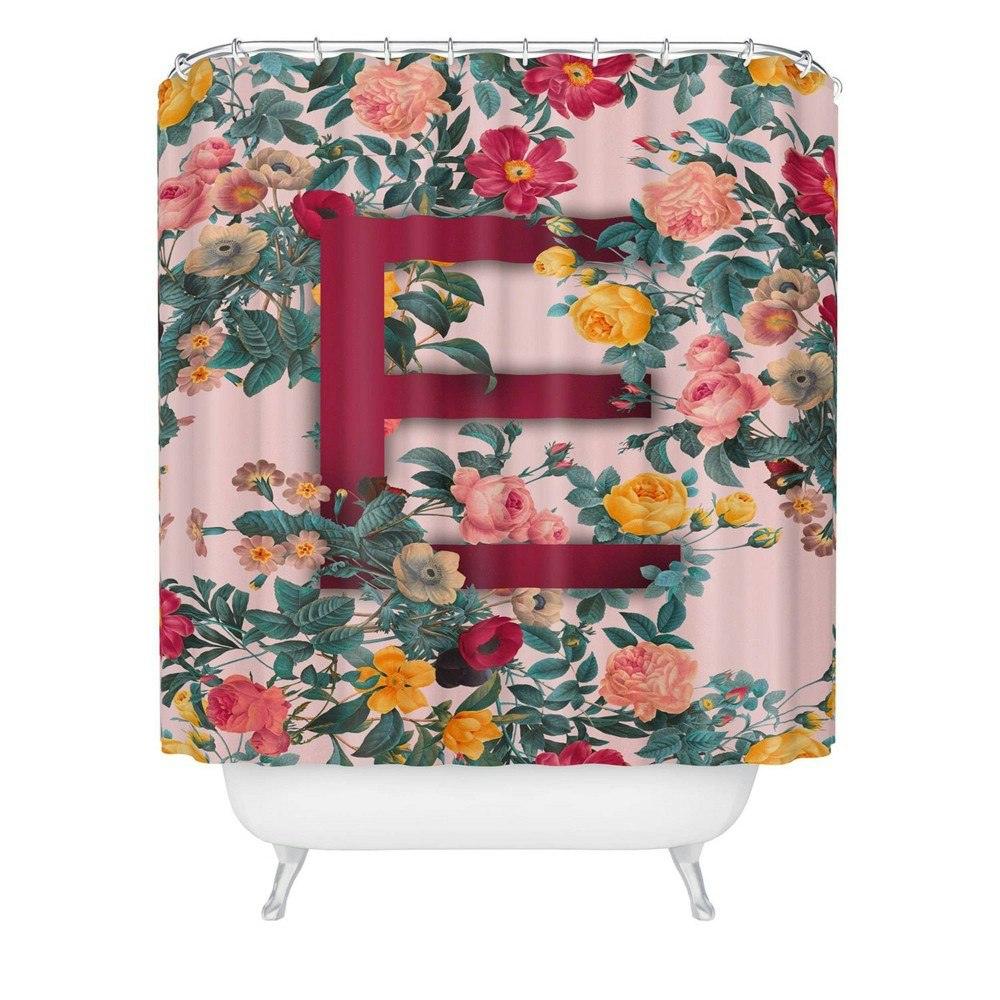 Deny Designs Summer Botanical Monogram E Shower Curtain: $69.99 Deny Designs Summer Botanical Monogram E Shower Curtain: $69.99