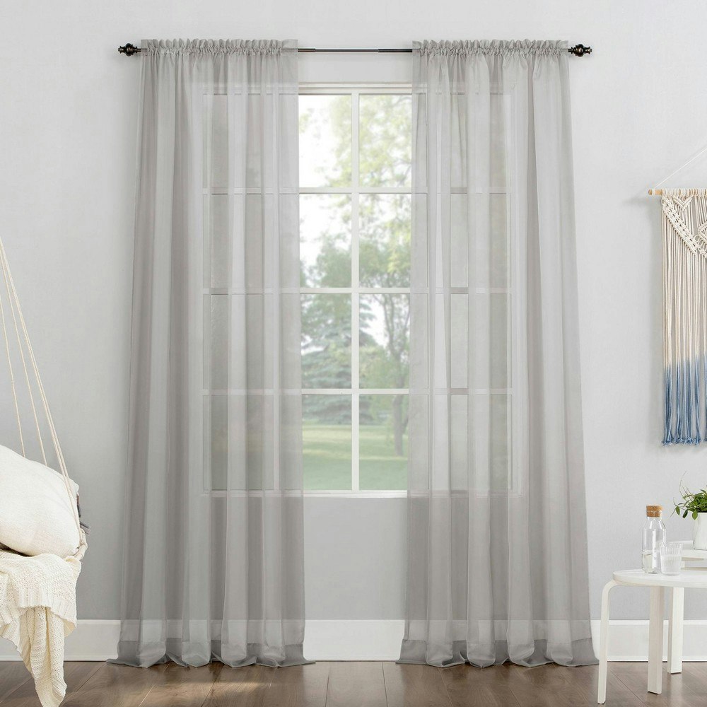 No. 918 Emily 84" x 59" Sheer Voile Rod Pocket Curtain Panel: $18.99