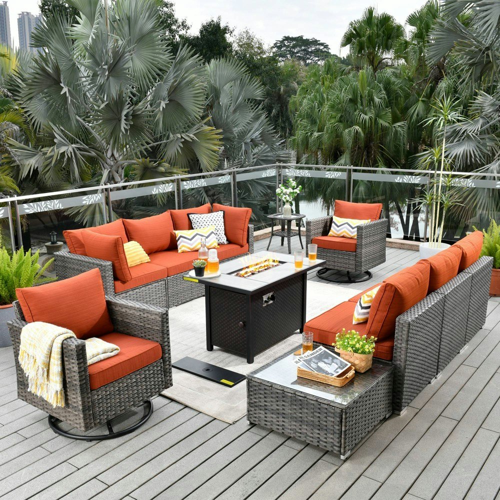 Ovios Venice 11-Piece Wicker Patio Furniture Set: $1,699.99