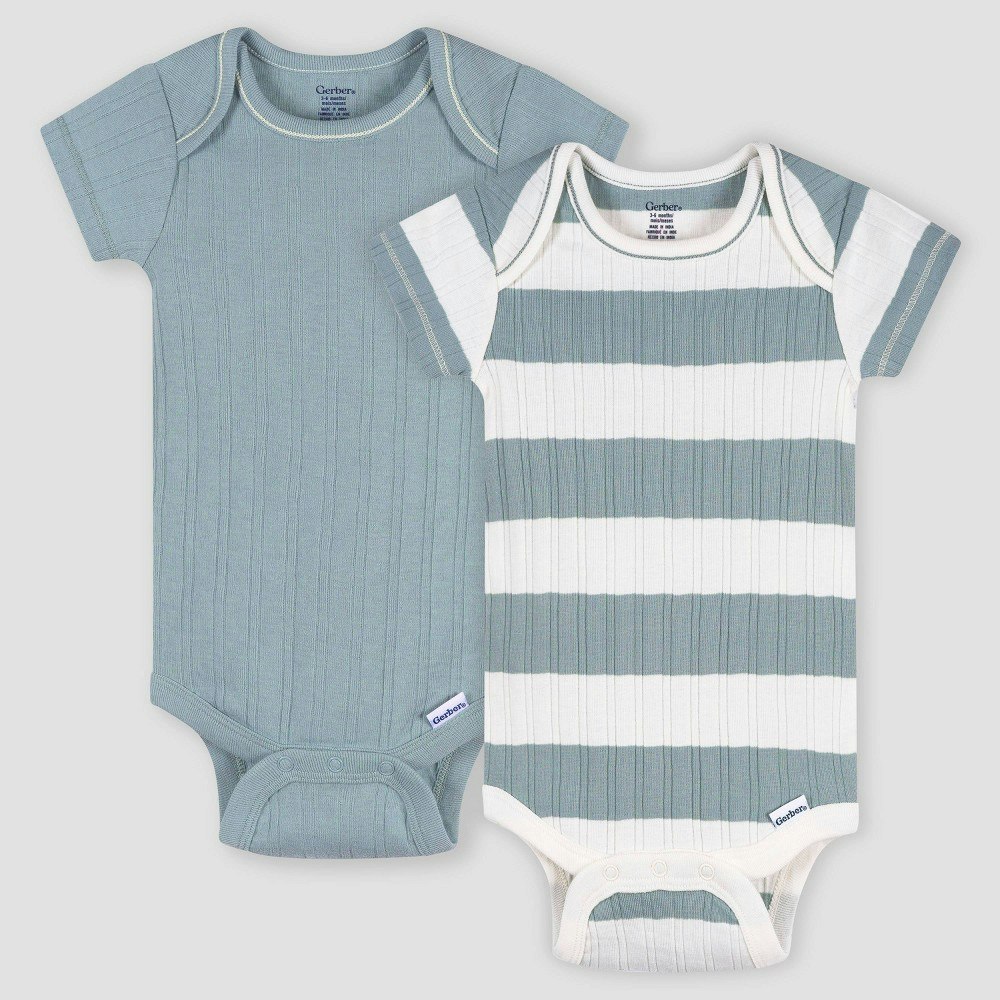 Gerber Baby Striped Onesie 2-Pack: $10.99
