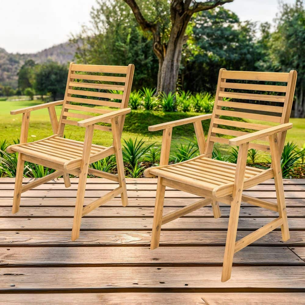Hatteras Acacia Wood Outdoor Dining Chairs 2-Pack: $169 Hatteras Acacia Wood Outdoor Dining Chairs 2-Pack: $169