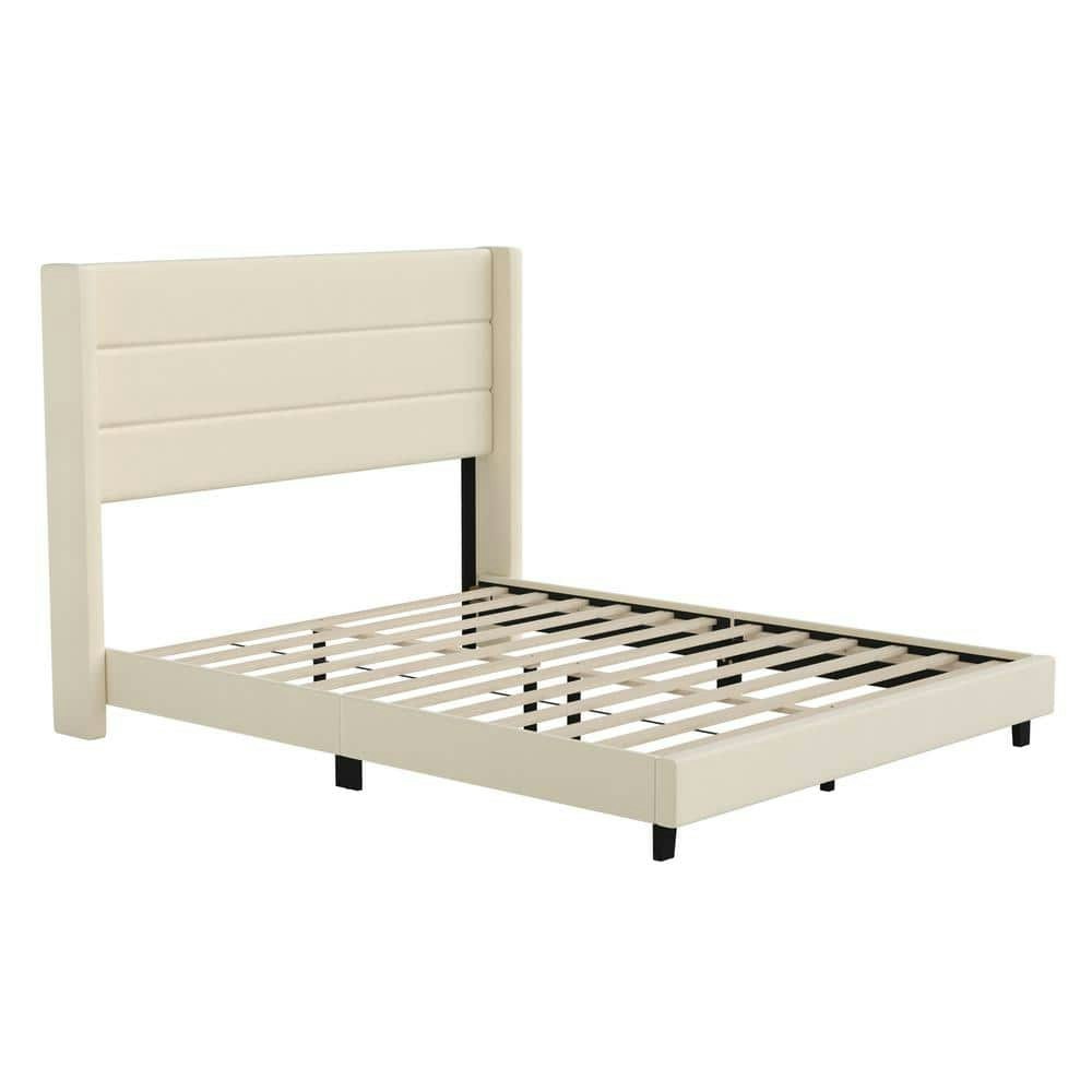 Beige Wood Queen Platform Bed: $345.16 Beige Wood Queen Platform Bed: $345.16