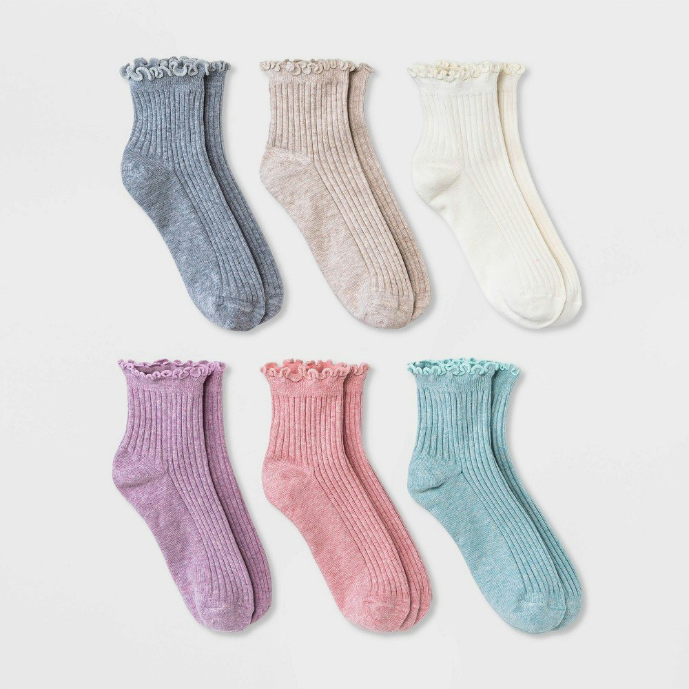 A New Day Women's Lettuce Edge Ankle Socks 6-Pack: $10 A New Day Women's Lettuce Edge Ankle Socks 6-Pack: $10
