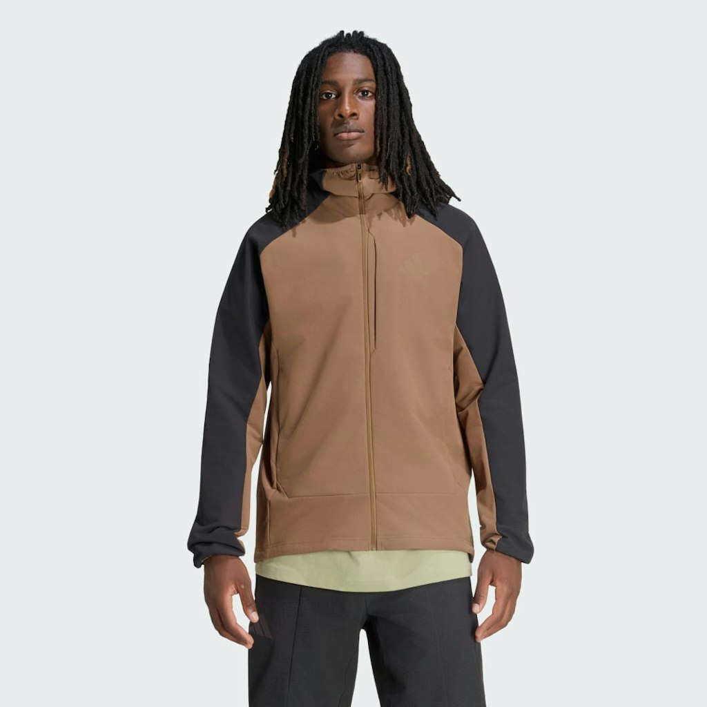 Adidas Terrex Xperior ClimaWarm+ Softshell Fleece Hooded Jacket: $130 Adidas Terrex Xperior ClimaWarm+ Softshell Fleece Hooded Jacket: $130
